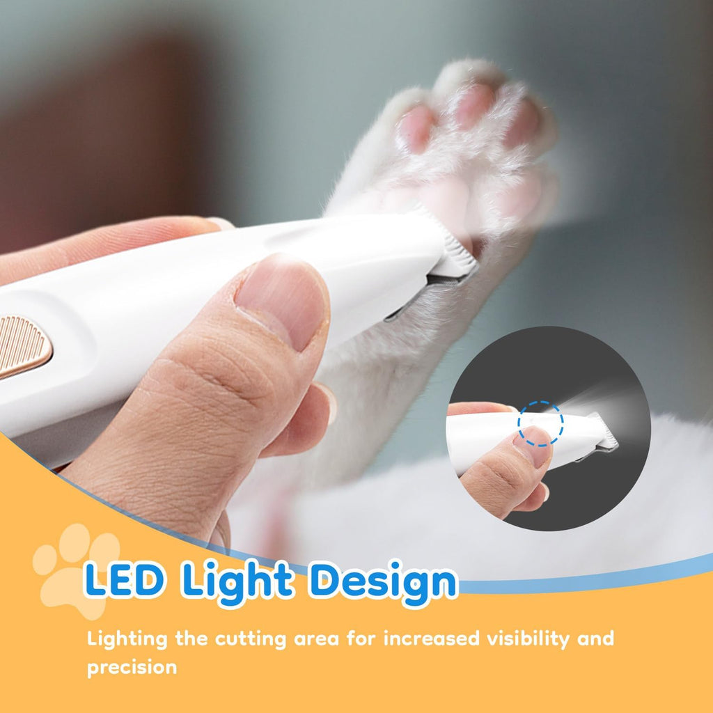 Low-Noise LED Clippers for Dogs & Cats | Tangle-Free Hygiene Trimming Thevault9store