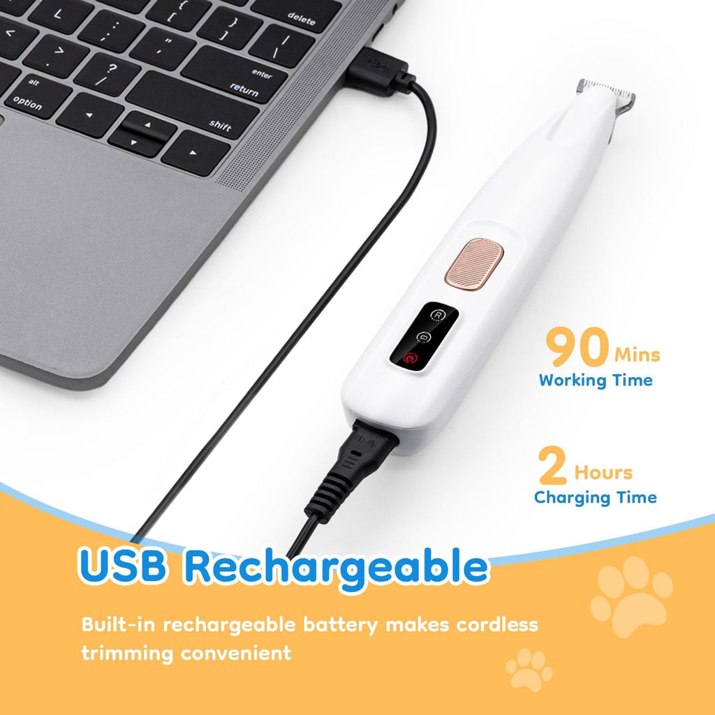 Low-Noise LED Clippers for Dogs & Cats | Tangle-Free Hygiene Trimming Thevault9store