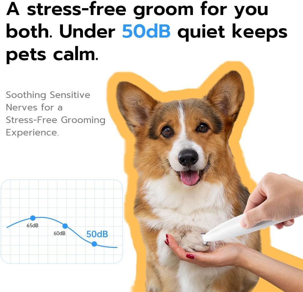 Low-Noise LED Clippers for Dogs & Cats | Tangle-Free Hygiene Trimming Thevault9store