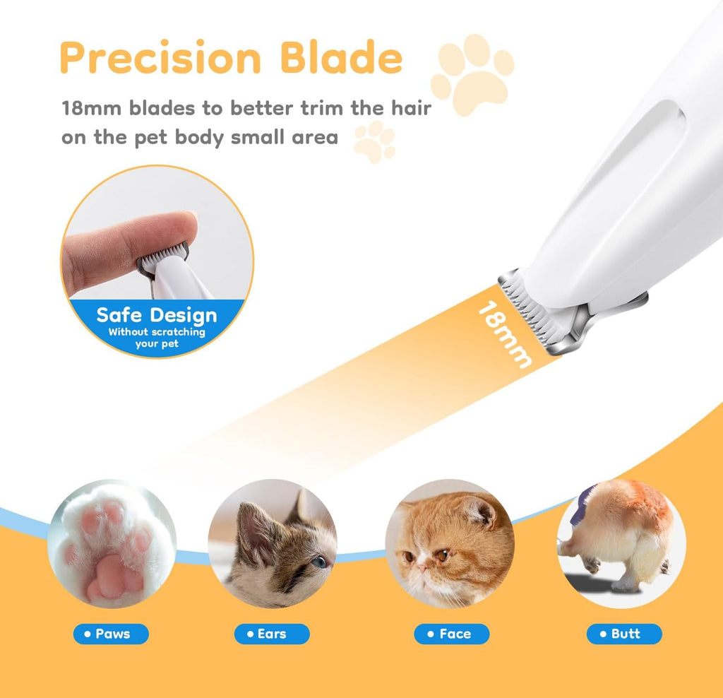 Low-Noise LED Clippers for Dogs & Cats | Tangle-Free Hygiene Trimming Thevault9store